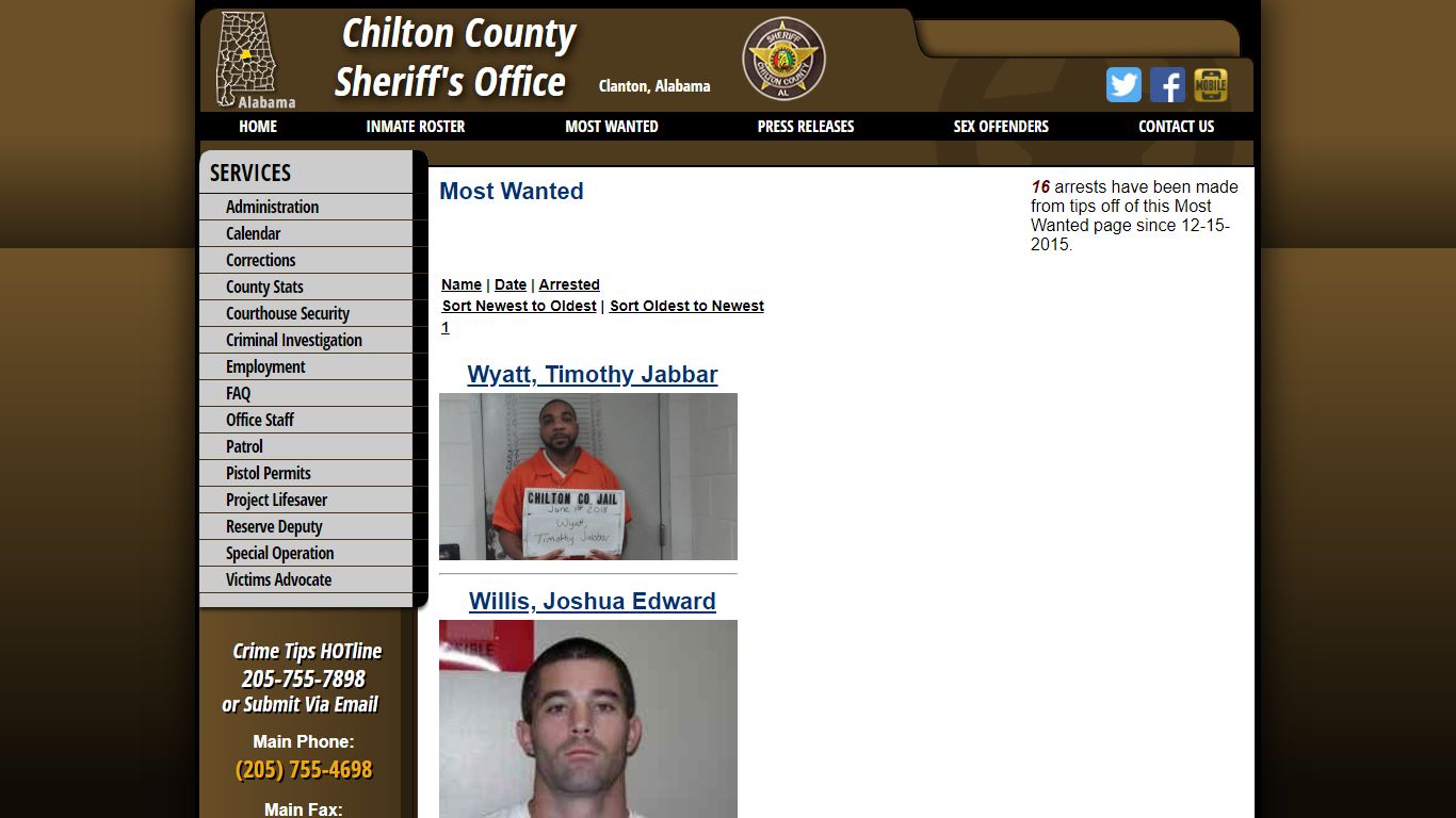 Most Wanted - Chilton County Sheriff's Office